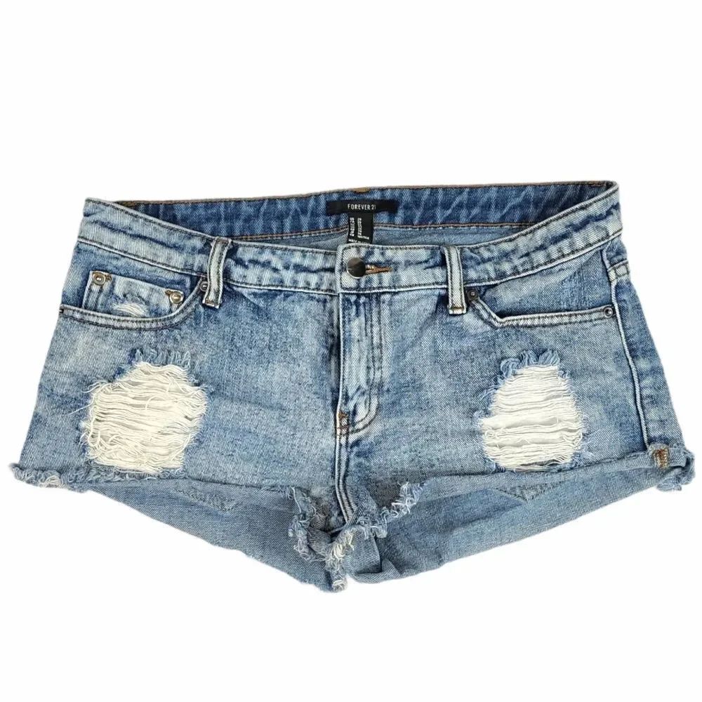 Forever 21 Stone Washed Distressed Shorts